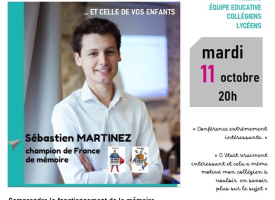 Conférence BOOSTEZ LA MEMOIRE – pour les familles et équipe éducative